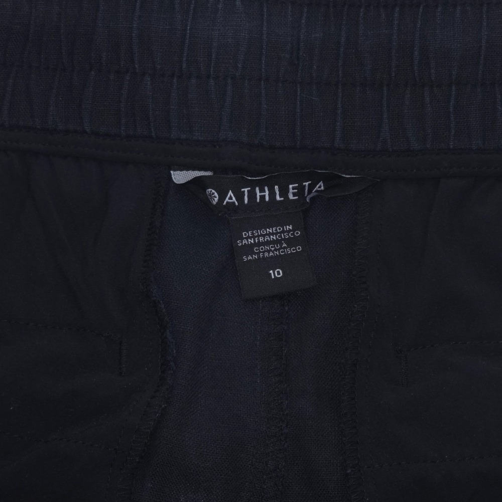 Athleta Cabo Wide-Leg Linen Pant Womens 10 Drawstring Pockets Beach Boho Comfort - Picture 6 of 16